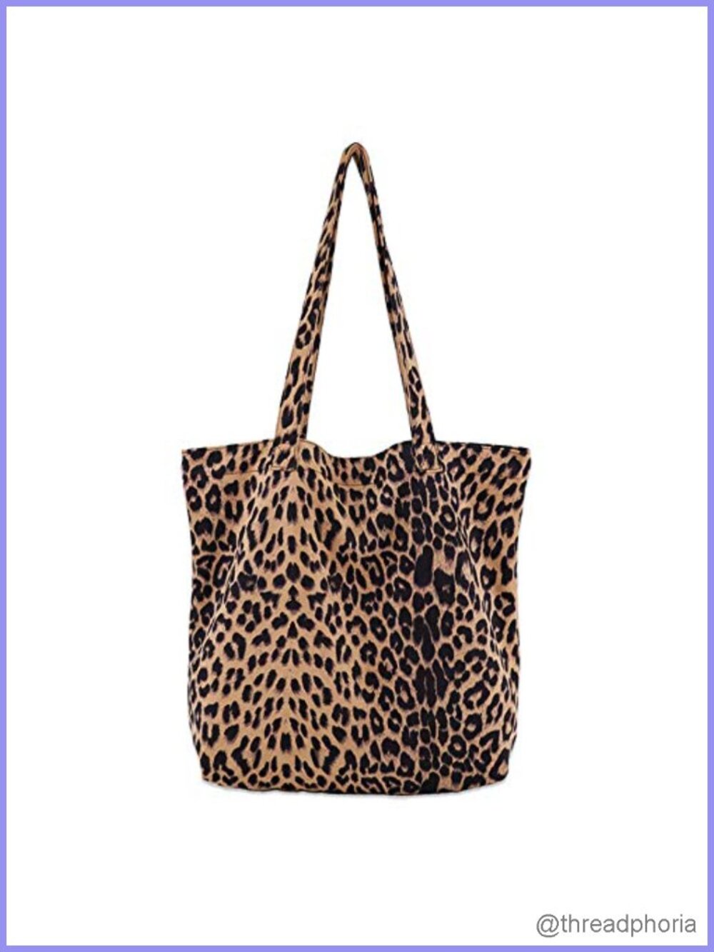 Leopard Print Tote Bag Lightweight Cotton Shoulder Purse Large Travel Satchel